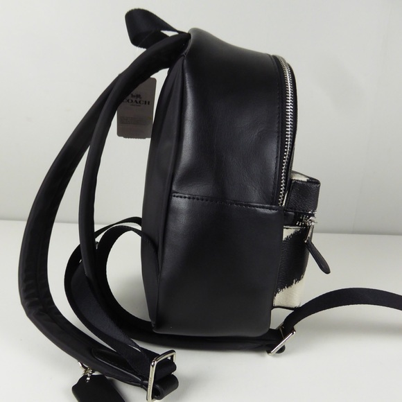 Coach Mini Charlie Backpack Zebra Print Leather - Picture 7 of 13